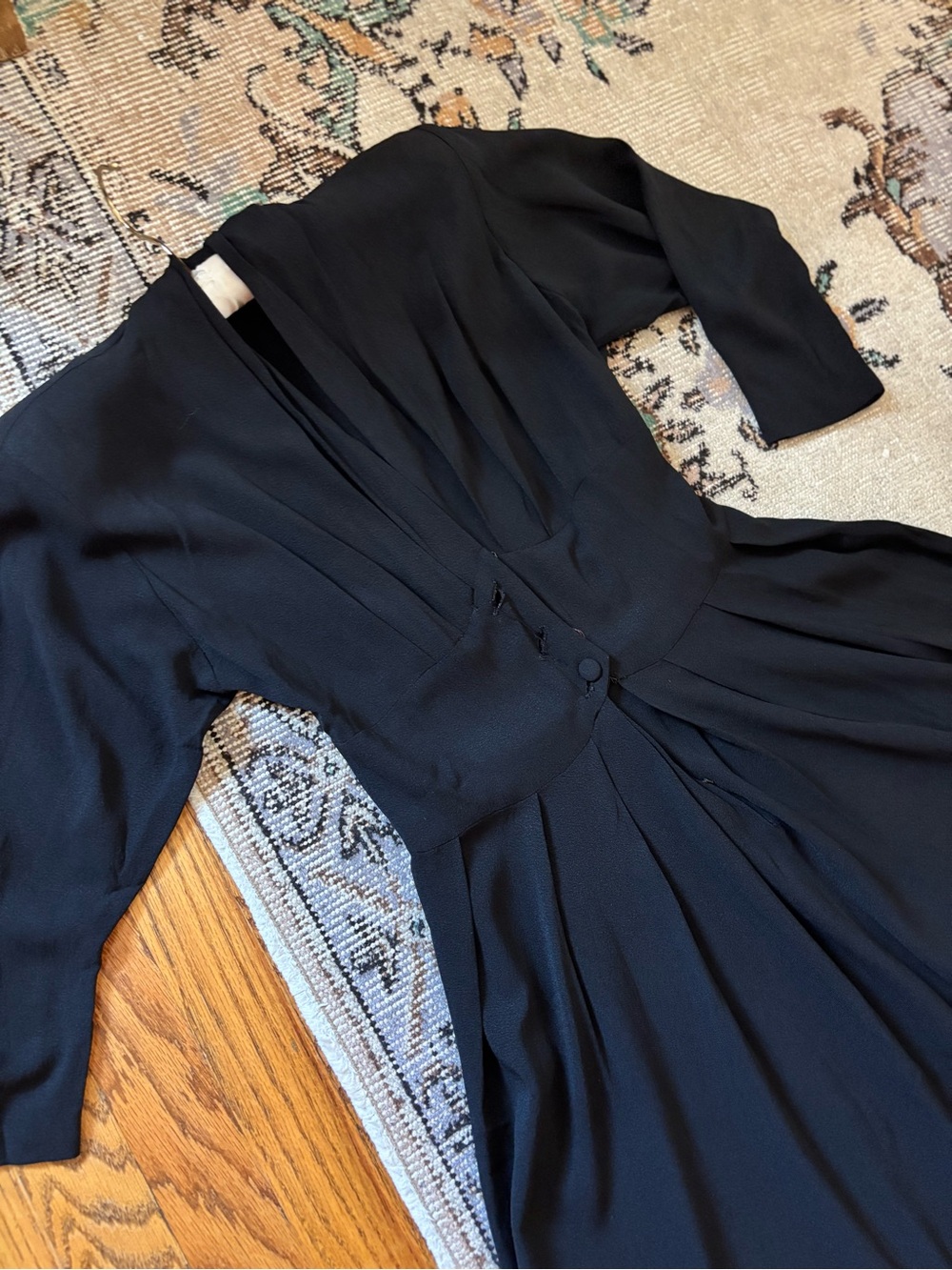 1940s Vintage Black Dress